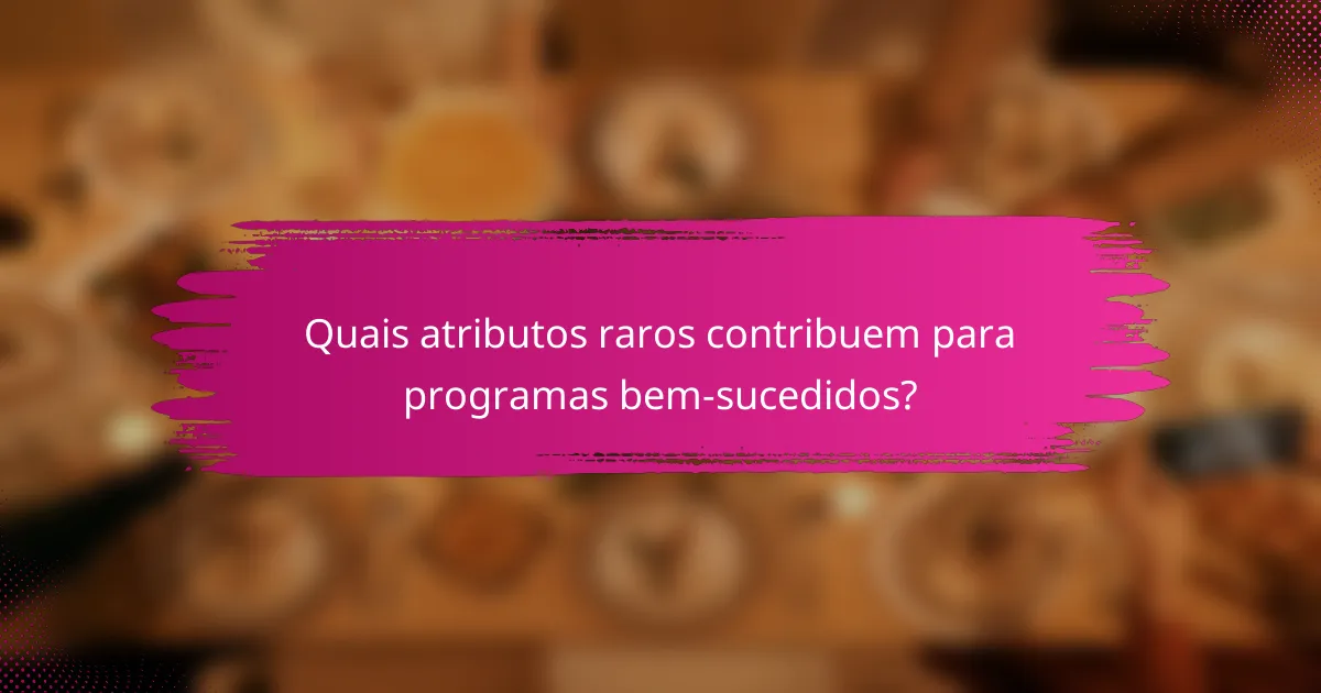 Quais atributos raros contribuem para programas bem-sucedidos?