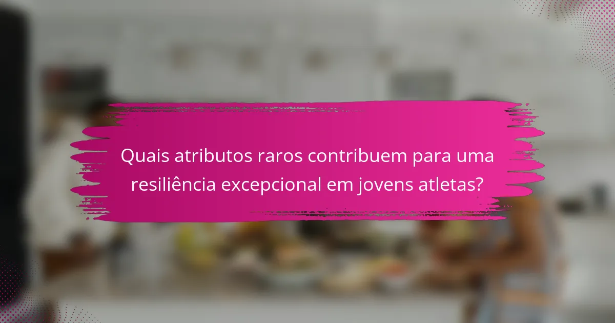 Quais atributos raros contribuem para uma resiliência excepcional em jovens atletas?