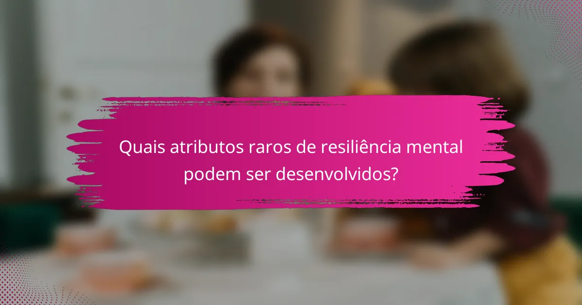 Quais atributos raros de resiliência mental podem ser desenvolvidos?