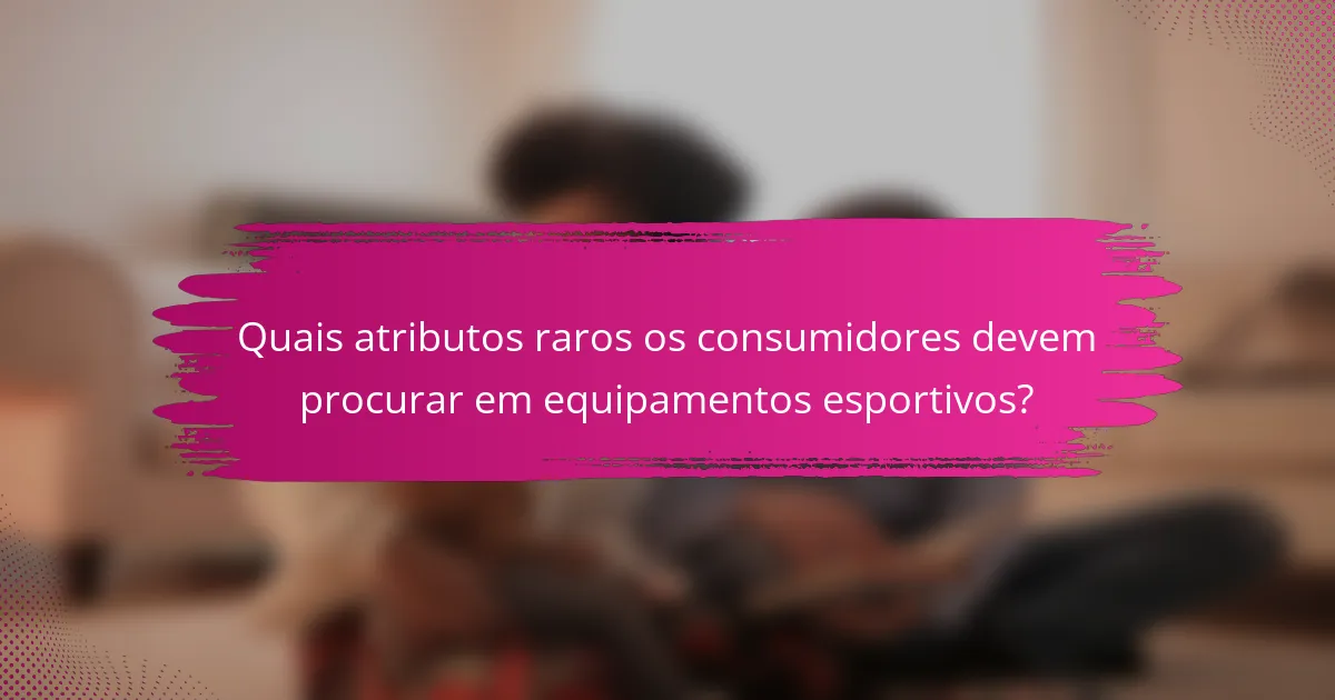 Quais atributos raros os consumidores devem procurar em equipamentos esportivos?